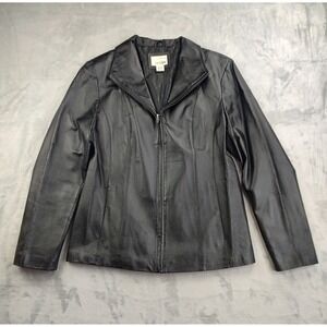 East 5th Genuine Leather Jacket Black Zip Front Women's‎ Medium